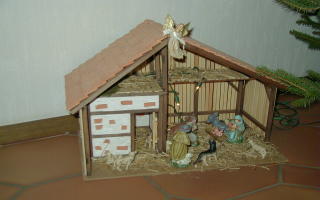 A little crip at home near the x-mas-tree